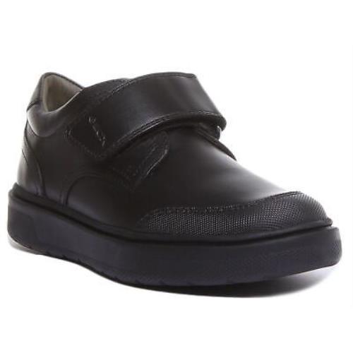 Geox J Riddock B.i Kids Single Strap Leather School Shoe In Black Size US 9 - 2