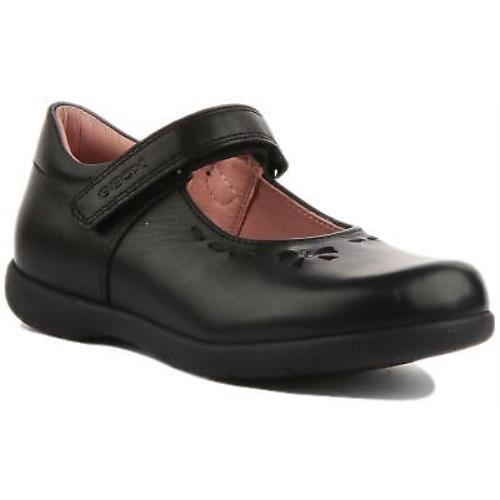 Geox Naimara Girls Single Strap Mary Jane School Shoes In Black Size US 9 - 13
