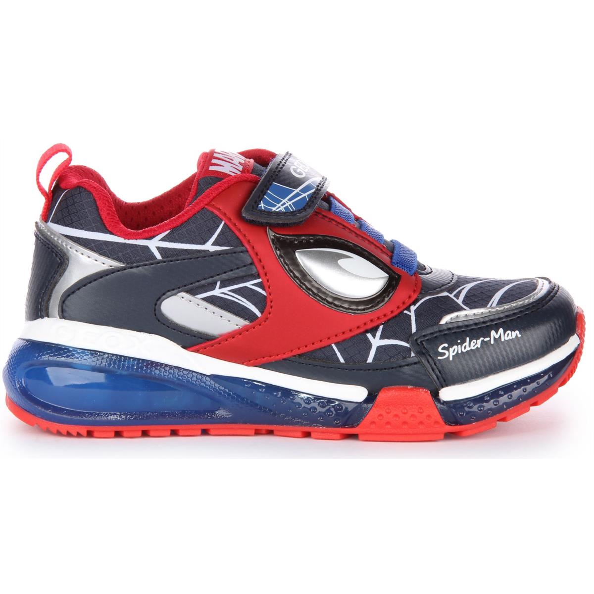 Geox J Bayonyc Avenger Spider Man Light Up Shoe Navy Red Intants US 0.5C - 13.5C NAVY RED