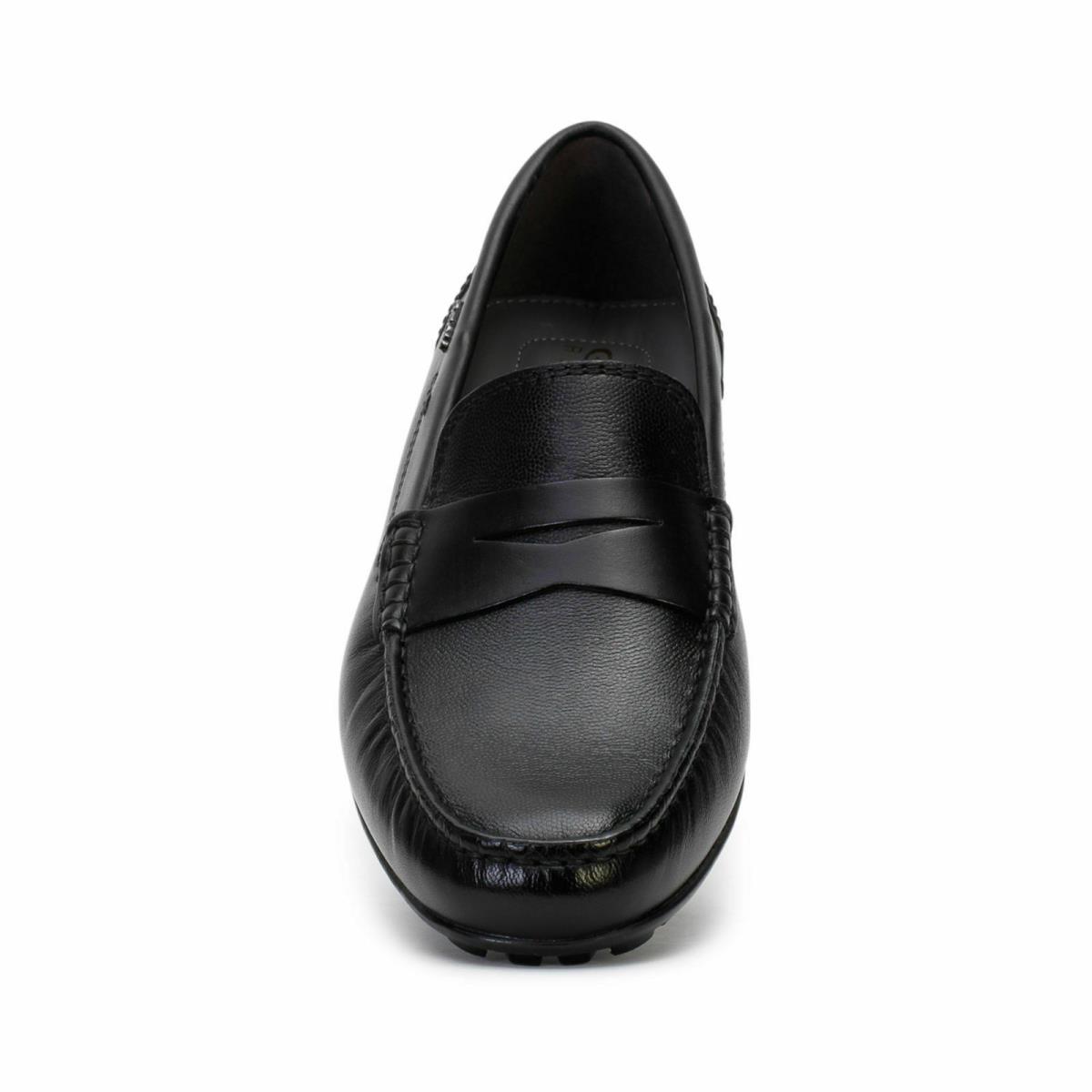 Geox Men`s u Moner Moccasin Slip on Penny Loafer Shoes 2Fit A Black Leather