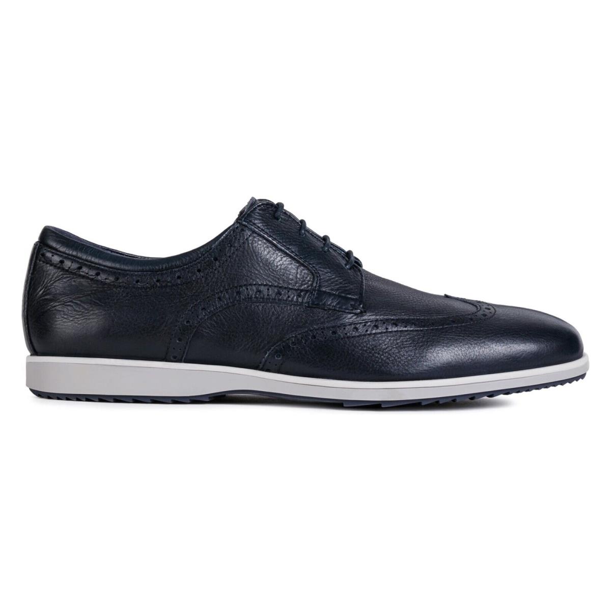 Geox Men`s Blainey Navy Tumbled Leather Casual Shoes U926QA_00046_C4002