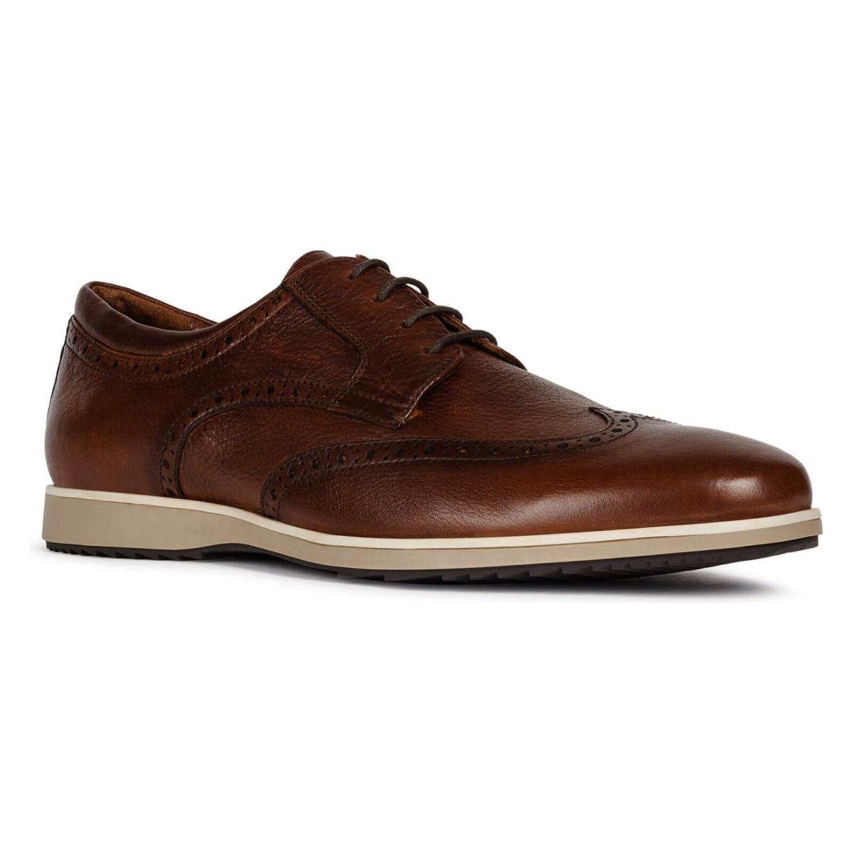 Geox Men`s Blainey Cognac Tumbled Leather Casual Shoes U926QA_00046_C6001