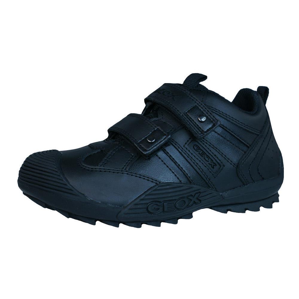 School Sneakers Geox Black Leather Sneakers/shoes Non-tie Little Boys Size 11