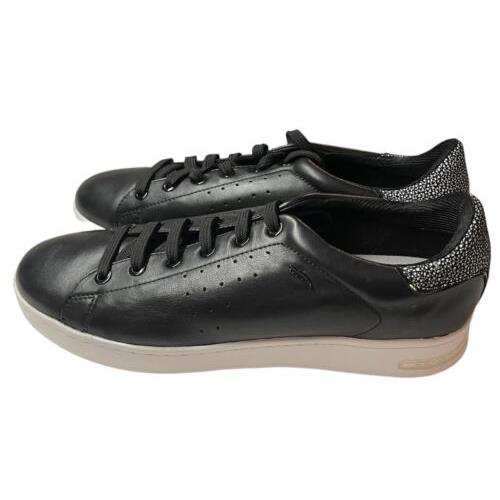 Women`s Geox D Jaysen A Leather Trainers / Shoes Black - US Size 10 EU 40