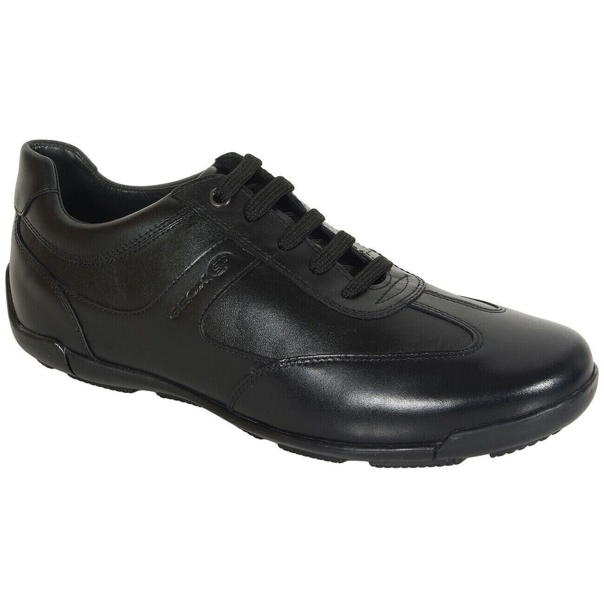 Mens Geox Edgeware Black Leather Oxford Comfort Lace Shoe 43 US 9.5M