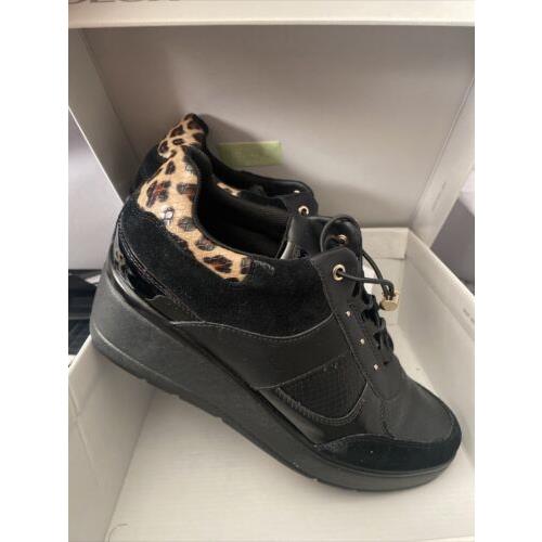 Geox Respira Women Shoes Patent Leather /suede Shoes Booties Animal Print S 10US