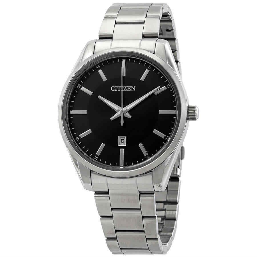 Citizen Quartz Black Dial Stainless Steel Men`s Watch BI1030-53E