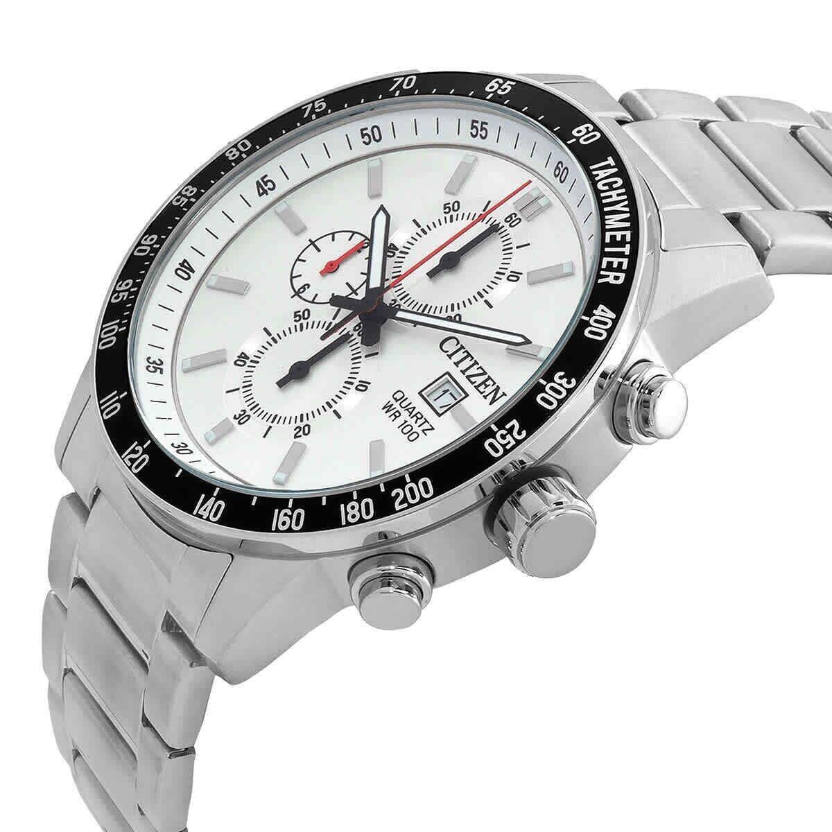 Citizen Men`s Chronograph Quartz White Dial Watch - AN3680-50A