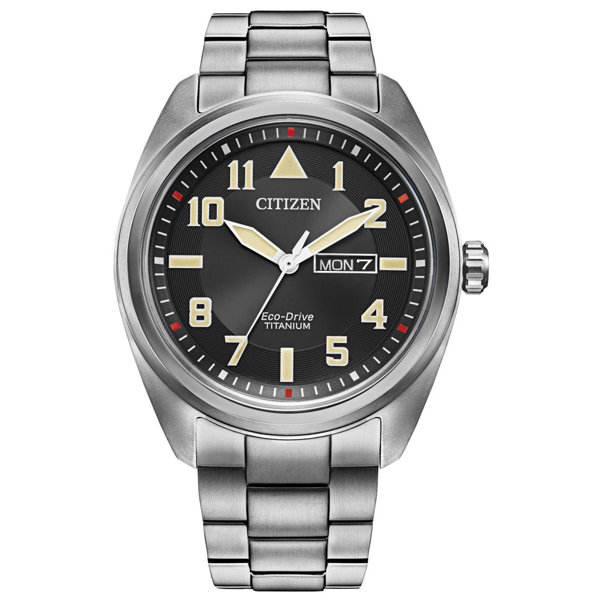 Citizen Eco-drive BM8560-53E Garrison Black Dial Day/date Titanium Men`s Watch