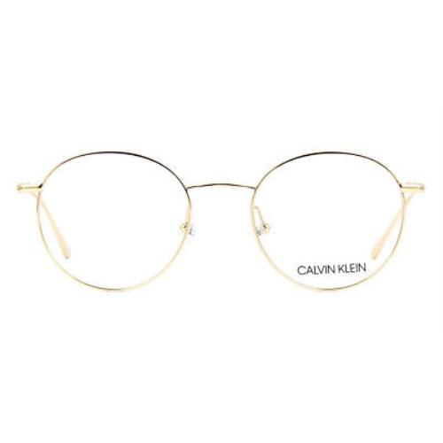 Calvin Klein CK5460 Eyeglasses Unisex Gold Round 49mm