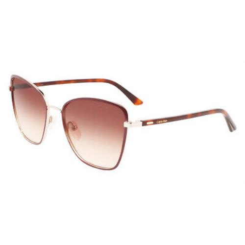 Calvin Klein CK21130S Sunglasses Women Brown Butterfly 56mm