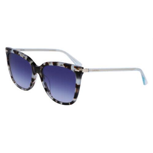 Calvin Klein CK22532S Sunglasses Aqua Tortoise Cat Eye 56mm