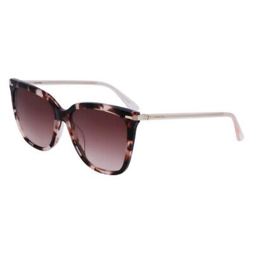 Calvin Klein CK22532S Sunglasses Rose Tortoise Cat Eye 56mm