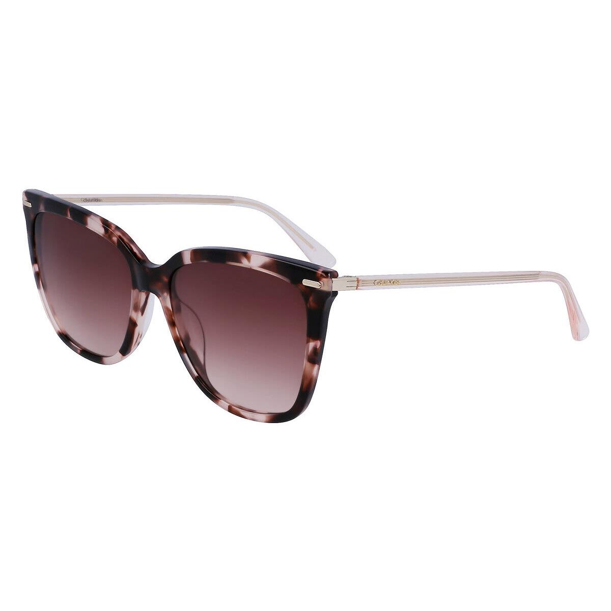 Calvin Klein CK22532S Sunglasses Women Rose Tortoise Cat Eye 56