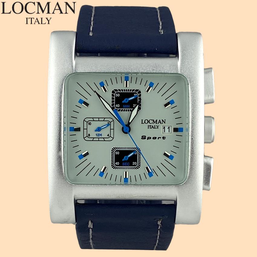 Locman Quadrato Sport Chronograph Watch Ref 428 Aluminum Case Unisex 39 x 49 mm