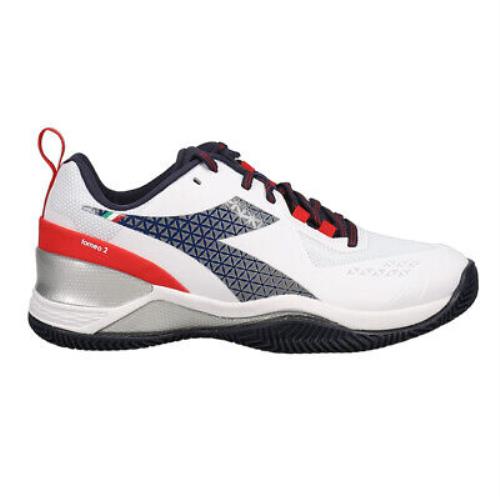 Diadora Blushield Torneo 2 Clay Tennis Mens White Sneakers Athletic Shoes 17950
