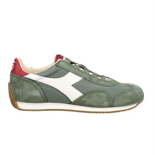 Diadora Equipe H Canvas Stone Wash Lace Up Mens Green Sneakers Casual Shoes 174