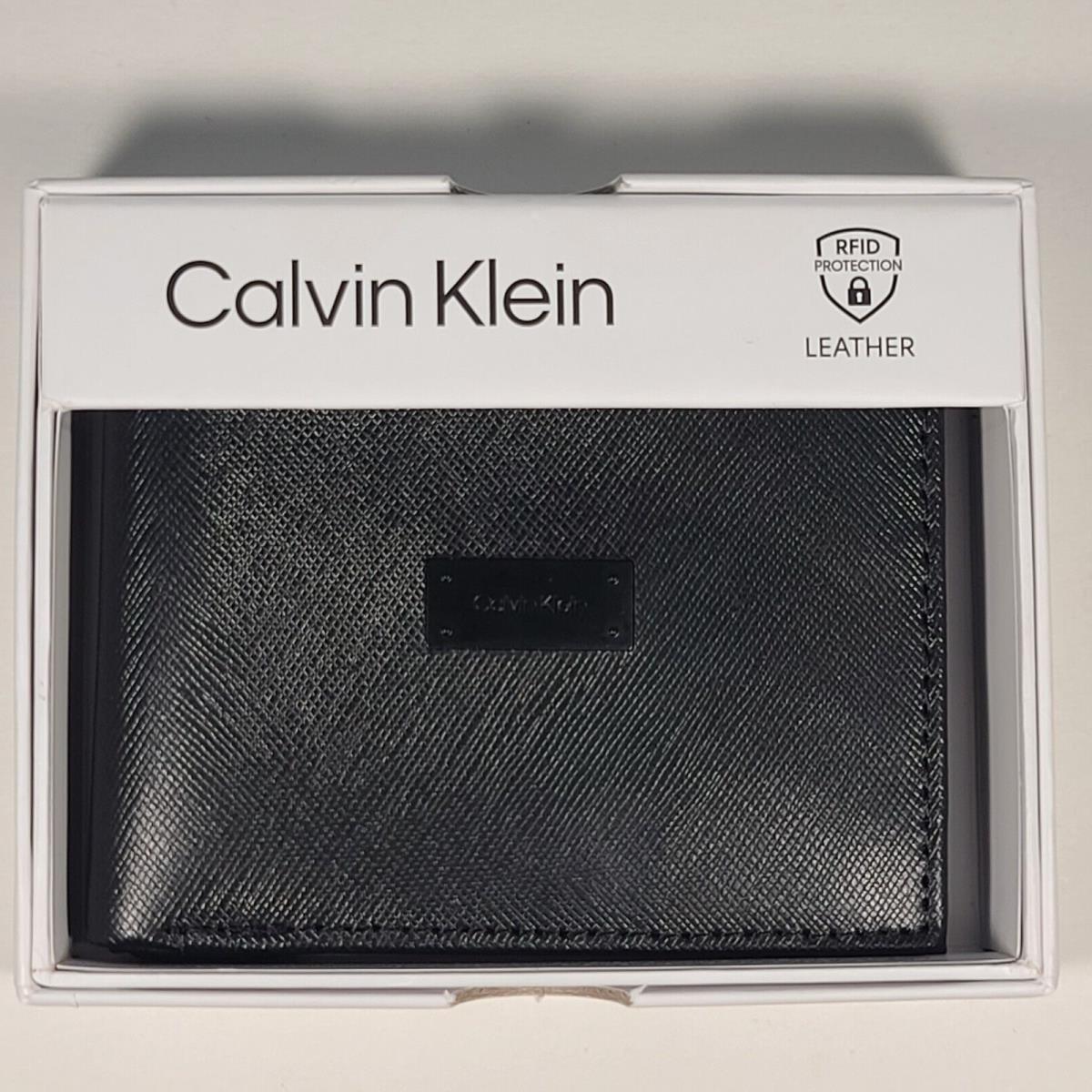 Calvin Klein Men`s Bifold Black Leather Rfid Passcase Wallet 31KA220033