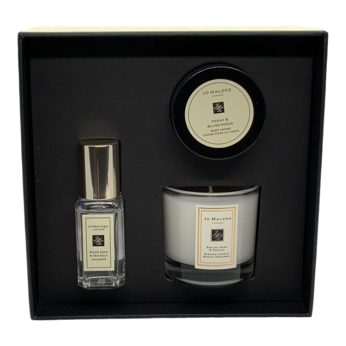 Jo Malone Gift Set Cologne Candle Body Cream - English Freesia Wood Sage Peony