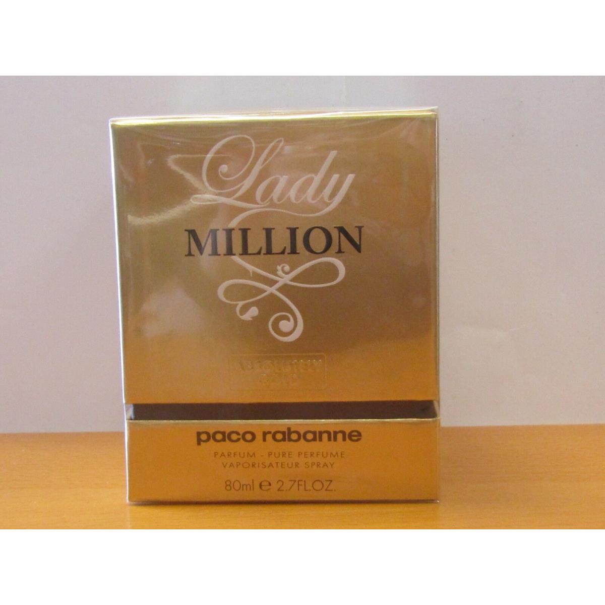 Lady Million Absolutely Gold Paco Rabanne Women 2.8oz Pure Perfume Spray Sealed