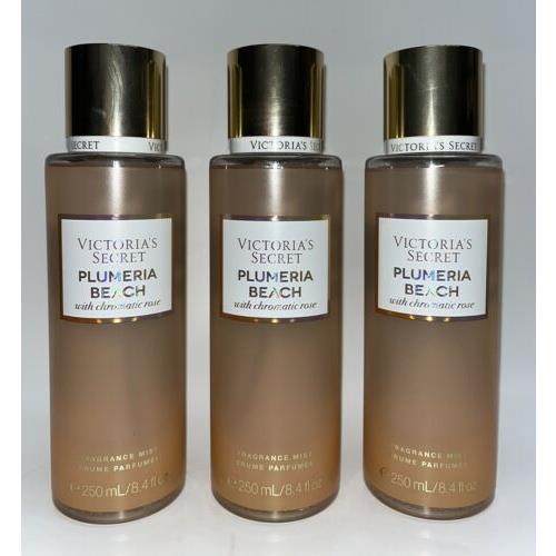 3 Plumeria Beach Victoria`s Secret Fragrance Mist 8.4 oz