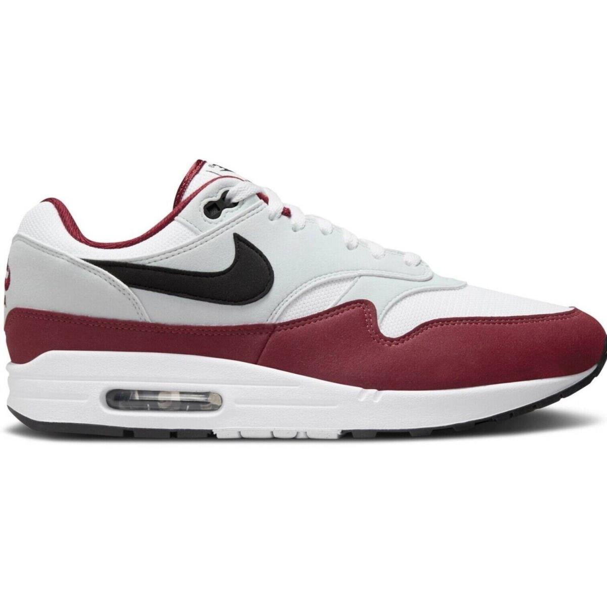 Nike Air Max 1 Men`s Casual Shoes All Colors US Sizes 7-14 White / Black / Dark Team Red / Pure Platinum