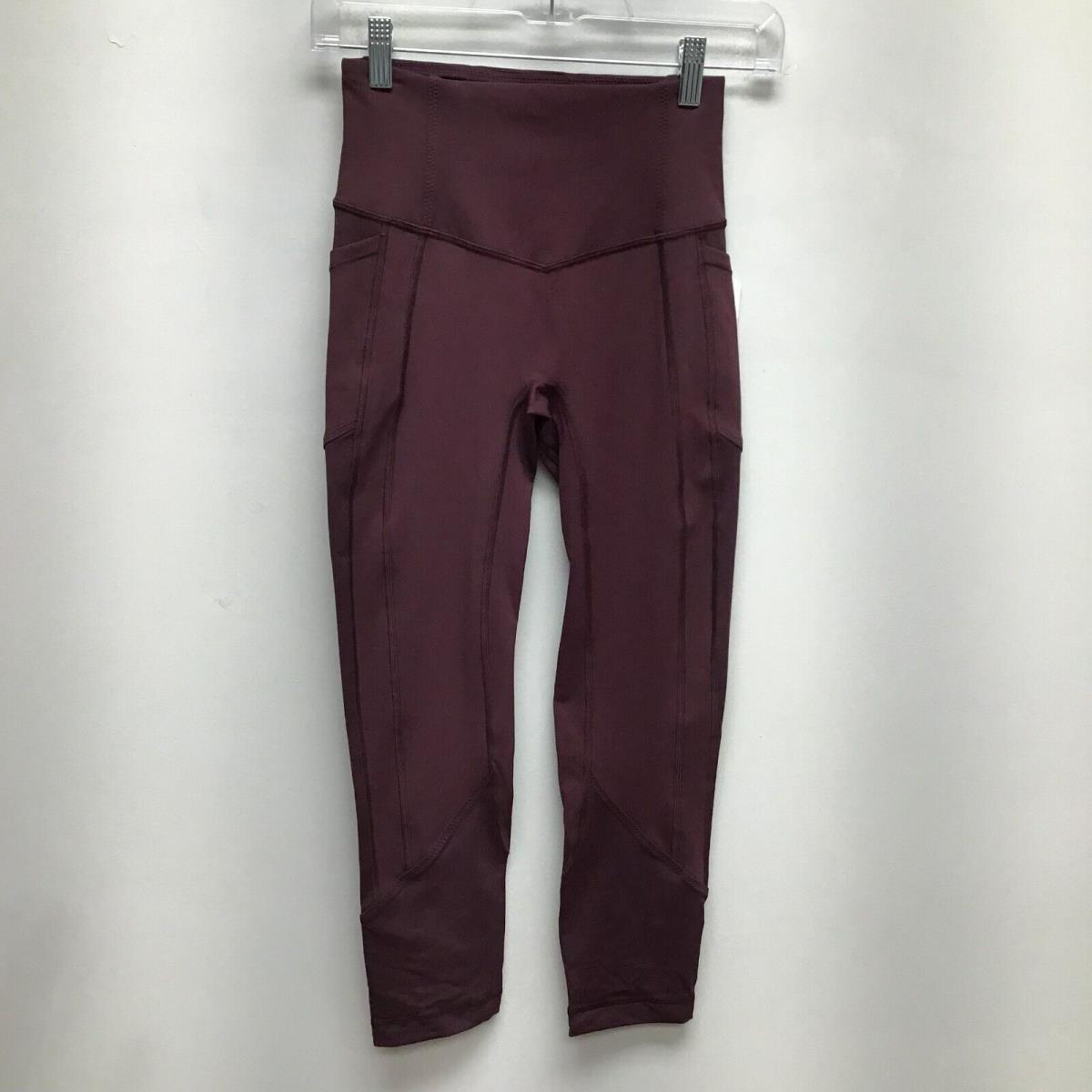 Lululemon Brdr Bordeaux Drama High Rise All The Right Places Crop II Leggings 4