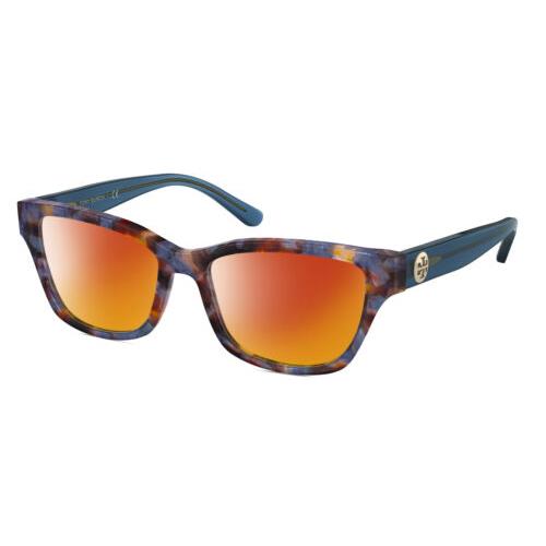 Tory Burch TY2112U Cateye Polarized Sunglasses Blue Brown Tortoise 51mm 4 Option Red Mirror Polar