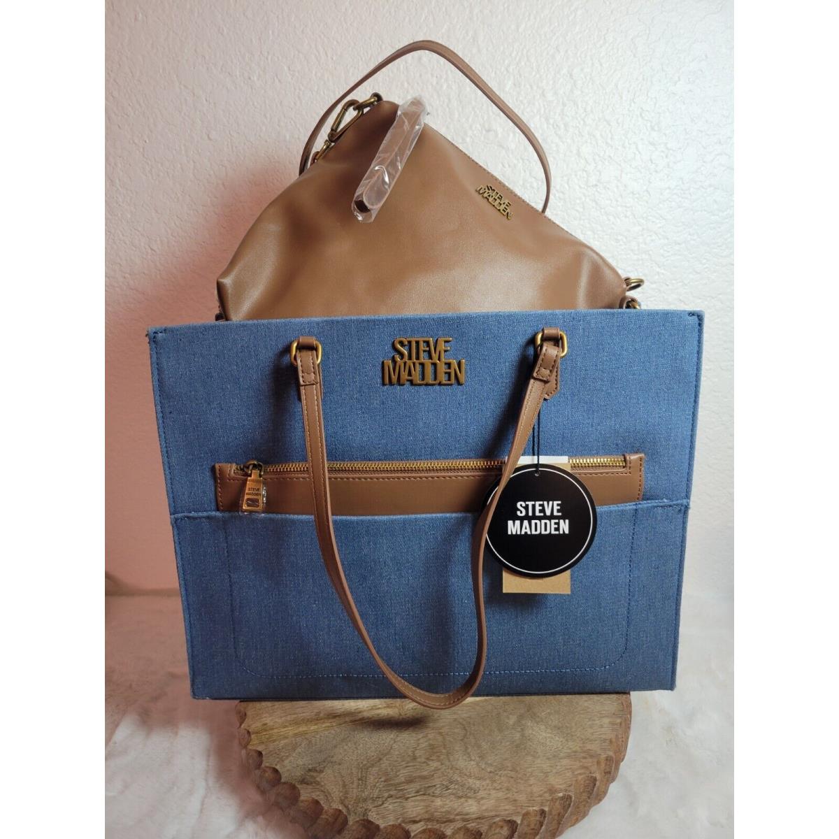 Steve Madden Denim Large Tote Bag Blivia Denim W/crossbody Bag