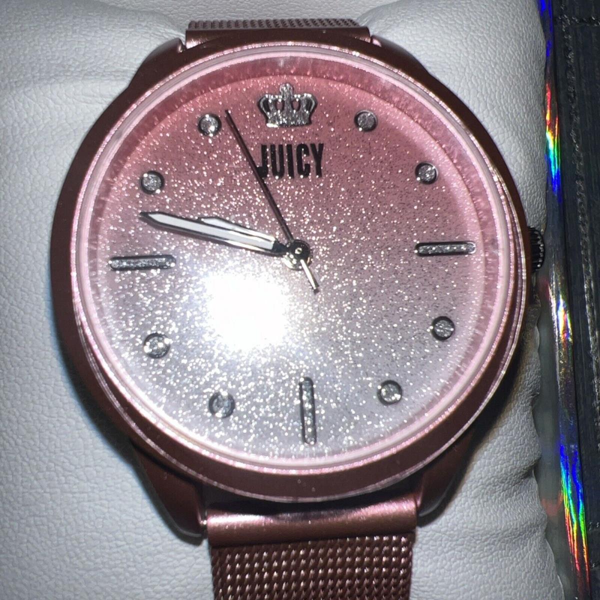 Juicy Couture Black Label Metallic Pink Stainless Quartz Watch Unisex