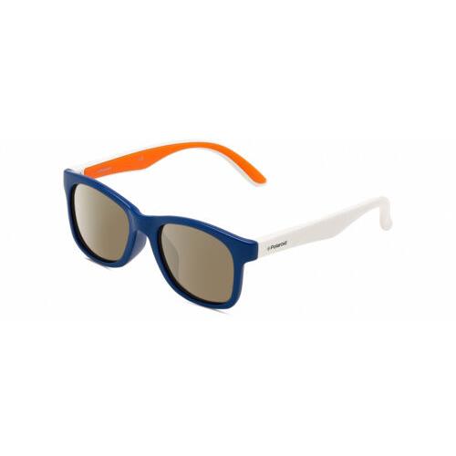 Polaroid Kids 8001/S Unisex Polarized Sunglasses Blue White Orange 48mm 4 Option Amber Brown Polar