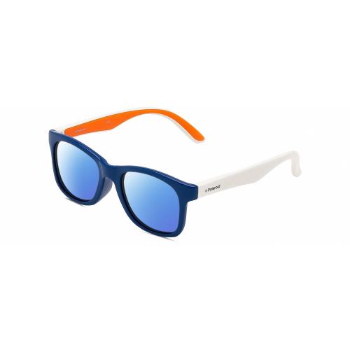 Polaroid Kids 8001/S Unisex Polarized Sunglasses Blue White Orange 48mm 4 Option Blue Mirror Polar