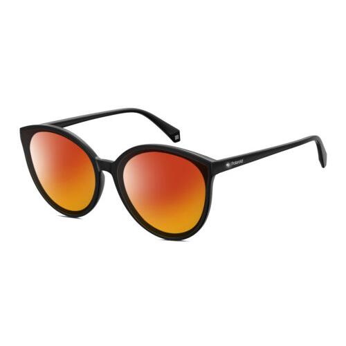 Polaroid 4082/F/S Cateye Polarized Sunglasses Black Crystal Accent 62mm 4 Option Red Mirror Polar