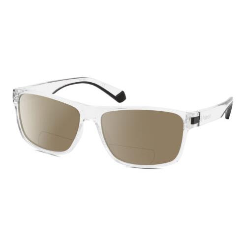 Polaroid 2121/S Unisex Polarized Bifocal Sunglasses Clear Crystal 58mm 41 Option Brown