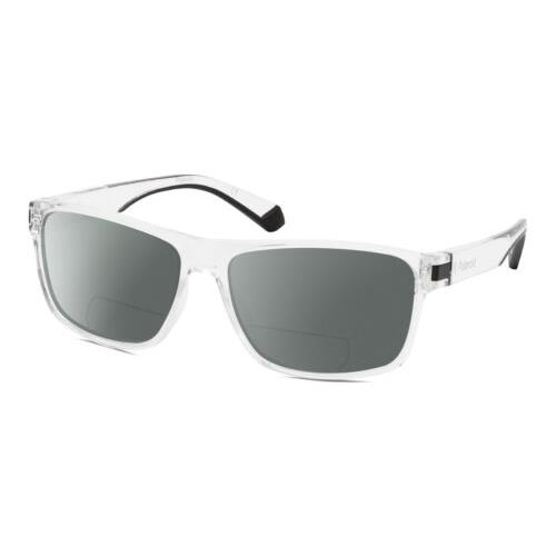 Polaroid 2121/S Unisex Polarized Bifocal Sunglasses Clear Crystal 58mm 41 Option Grey