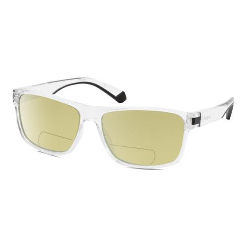 Polaroid 2121/S Unisex Polarized Bifocal Sunglasses Clear Crystal 58mm 41 Option Yellow