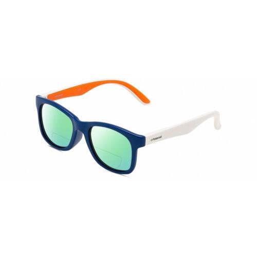 Polaroid Kids 8001/S Unisex Polarized Bifocal Sunglasses Blue White Orange 48 mm Green Mirror