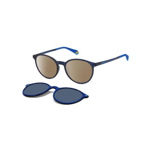 Polaroid 6137/CS Unisex Polarized Bifocal Sunglasses Navy Royal Blue 52mm 41 Opt Brown