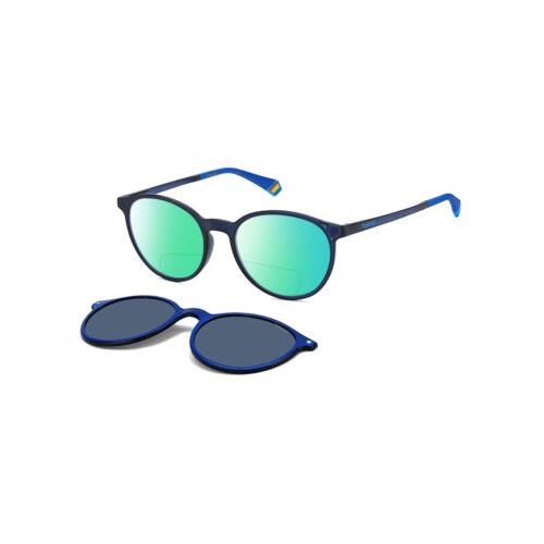 Polaroid 6137/CS Unisex Polarized Bifocal Sunglasses Navy Royal Blue 52mm 41 Opt Green Mirror