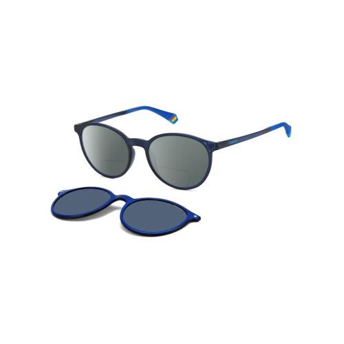 Polaroid 6137/CS Unisex Polarized Bifocal Sunglasses Navy Royal Blue 52mm 41 Opt Grey
