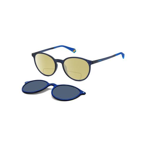 Polaroid 6137/CS Unisex Polarized Bifocal Sunglasses Navy Royal Blue 52mm 41 Opt Yellow