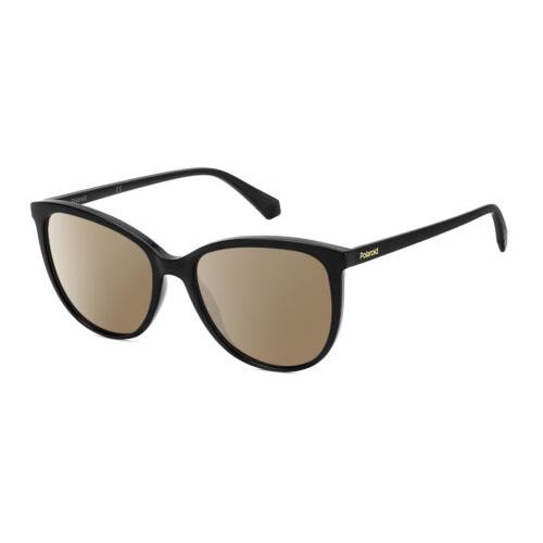 Polaroid 4100/F/S Cateye Polarized Sunglasses Black Crystal Accent 59mm 4 Option Amber Brown Polar