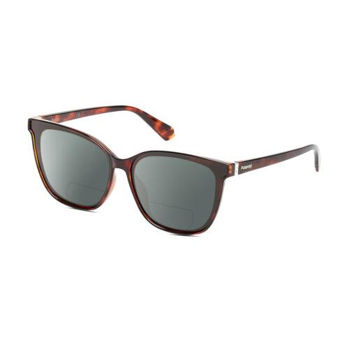 Polaroid 4101/F/S Cateye Polarized Bifocal Sunglasses Tortoise Havana Brown 65mm Grey