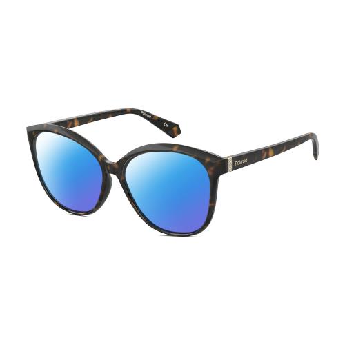 Polaroid 4100/F/S Cat Eye Polarized Sunglasses in Tortoise Havana 59mm 4 Options Blue Mirror Polar