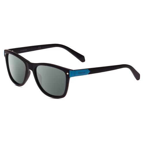 Polaroid Kids 8025/S Unisex Panto Polarized Sunglasses Black Blue 48mm 4 Options Smoke Grey Polar