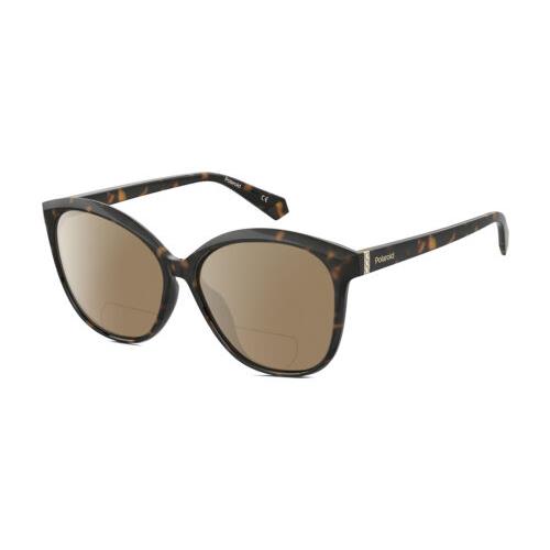 Polaroid 4100/F/S Cateye Polarized Bifocal Sunglasses Tortoise Havana Brown 59mm Brown
