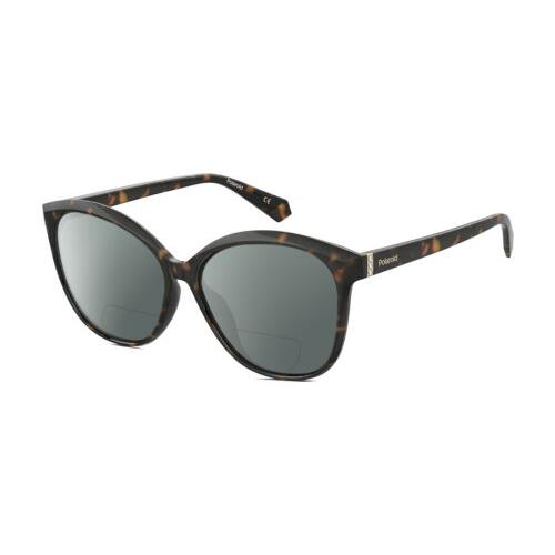 Polaroid 4100/F/S Cateye Polarized Bifocal Sunglasses Tortoise Havana Brown 59mm Grey
