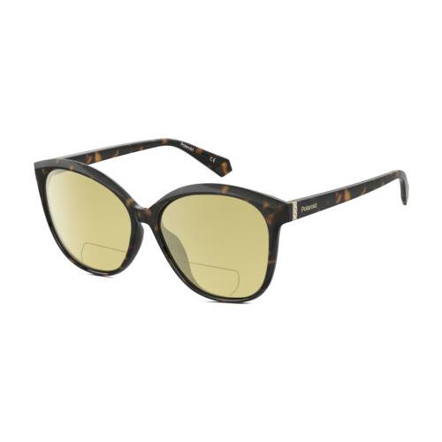 Polaroid 4100/F/S Cateye Polarized Bifocal Sunglasses Tortoise Havana Brown 59mm Yellow