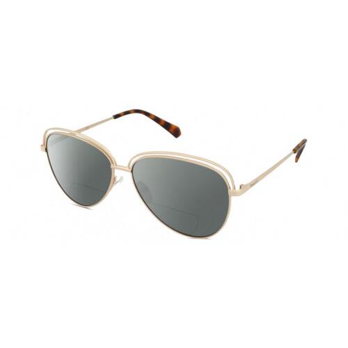Polaroid 4103/S Womens Polarized Bifocal Sunglasses in Gold Tortoise Havana 58mm Grey