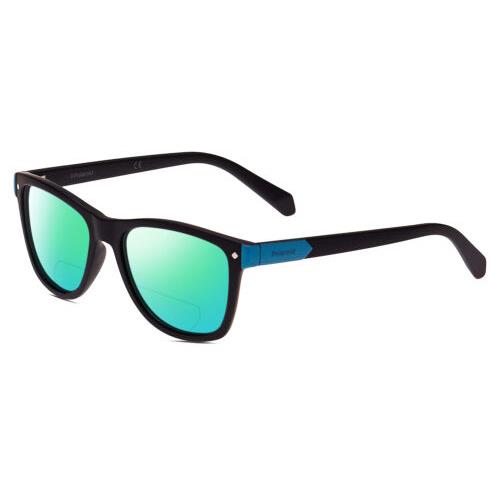 Polaroid Kids 8025/S Unisex Polarized Bifocal Sunglasses Black Blue 48 mm 41 Opt Green Mirror